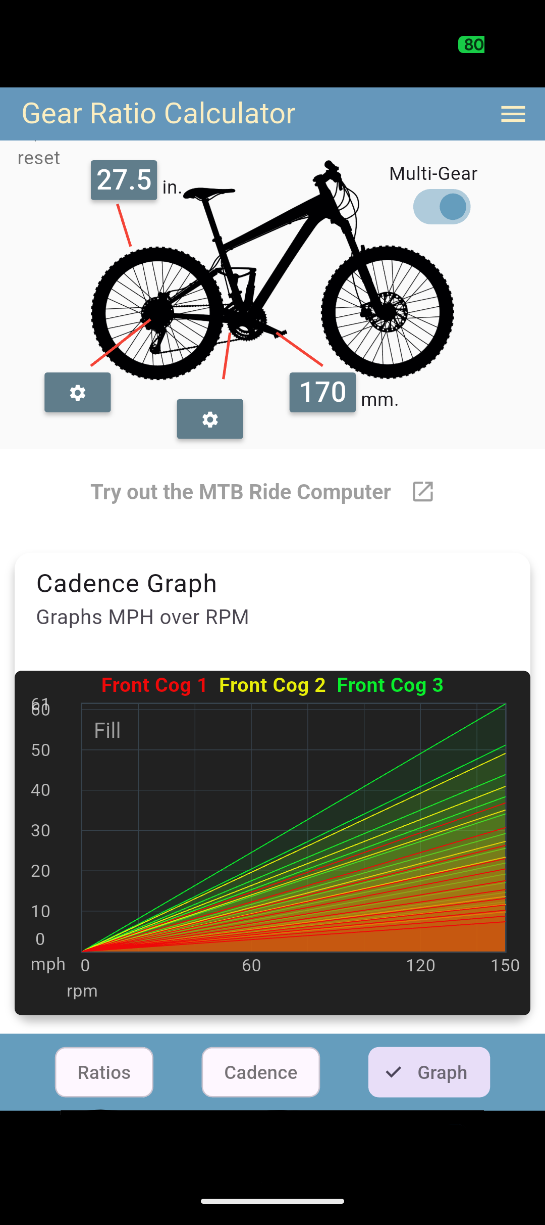 MTB Gear Ratio app